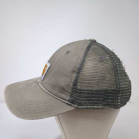 Carhartt Snapback Trucker Hat Gray One Size Adjustable Mesh Back Patched Logo - Picture 3 of 10